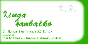 kinga hambalko business card