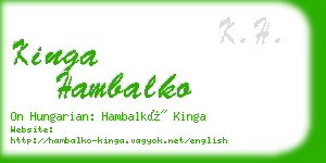 kinga hambalko business card